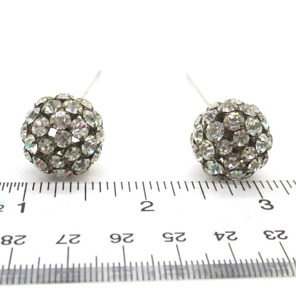 Vintage Rhinestone Cluster Ball Hat Pins Corsage Pins Silver-Tone Metal Set Of 2 - Picture 10 of 10